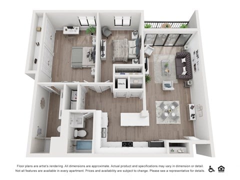 Floor plan for 2 beds, 2 baths, 1175 sqft